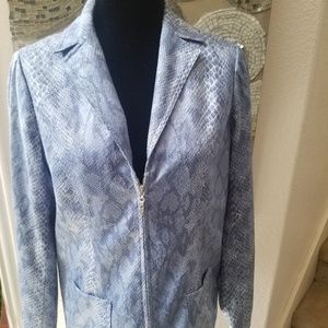 Susan Graver faux suede snake print jacket